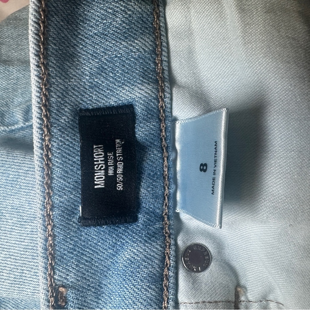 Express Light Blue Jean Mom Shorts - Picture 5 of 5